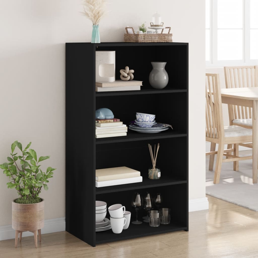 Buffet haut noir 70x41x124 cm bois d'ingénierie - XIOS