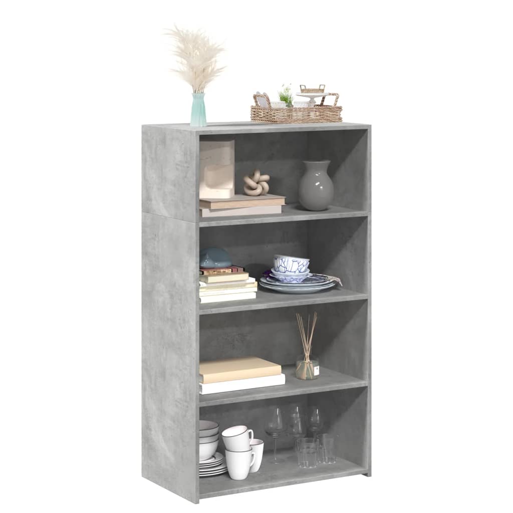 Buffet haut gris béton 70x41x124 cm bois d'ingénierie - XIOS
