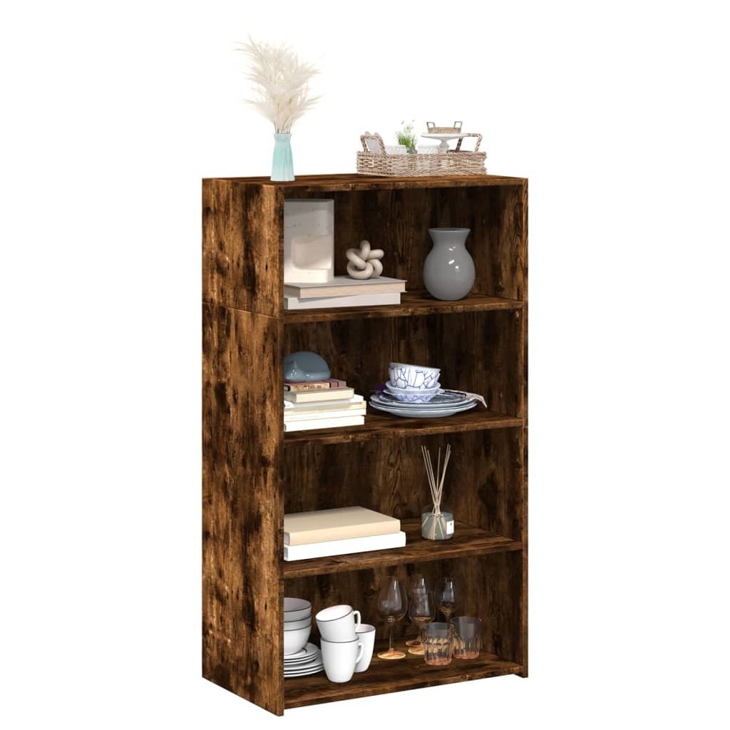 Buffet haut chêne fumé 70x41x124 cm bois d'ingénierie - XIOS