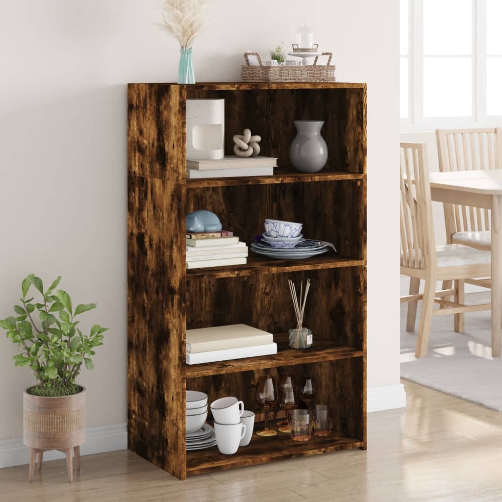 Buffet haut chêne fumé 70x41x124 cm bois d'ingénierie - XIOS