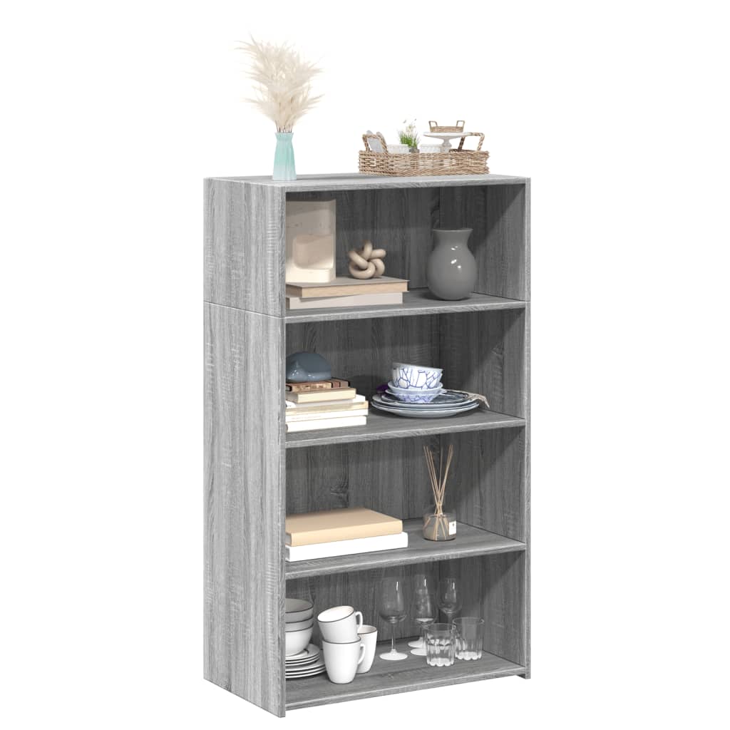 Buffet haut sonoma gris 70x41x124 cm bois d'ingénierie - XIOS