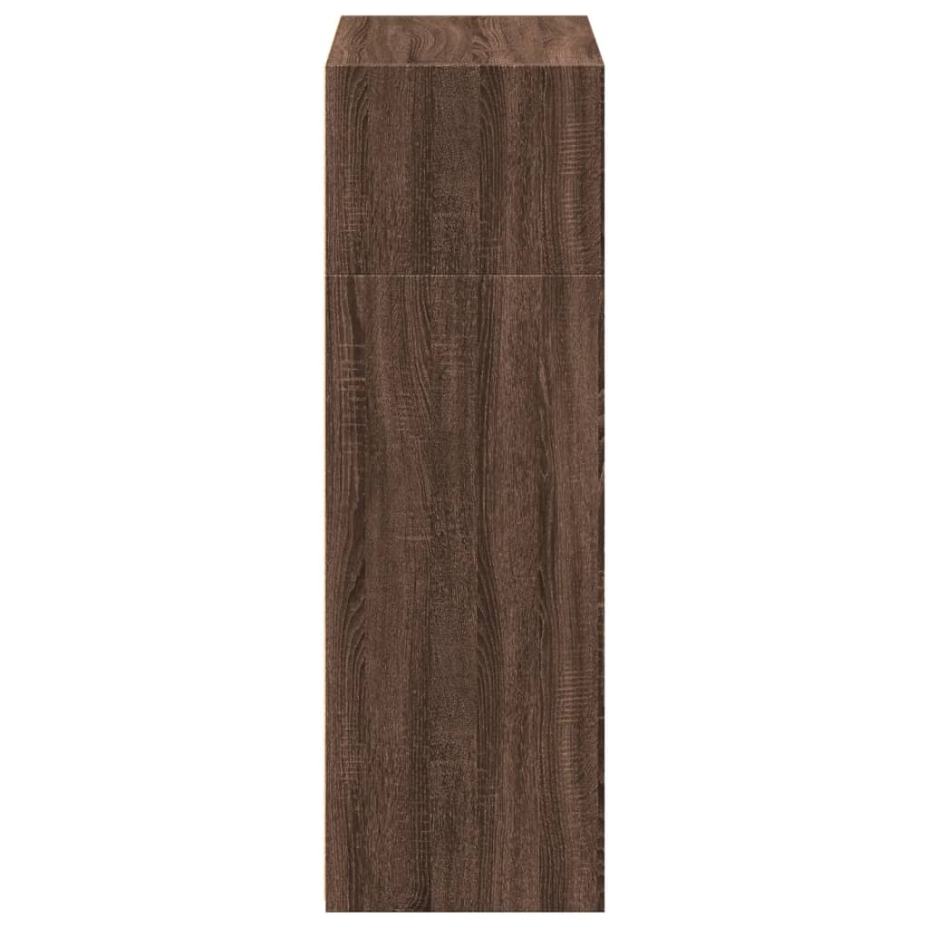 Buffet haut chêne marron 70x41x124 cm bois d'ingénierie - XIOS