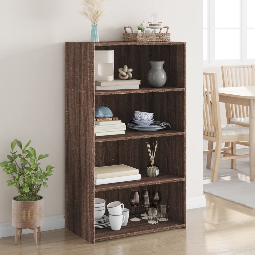 Buffet haut chêne marron 70x41x124 cm bois d'ingénierie - XIOS