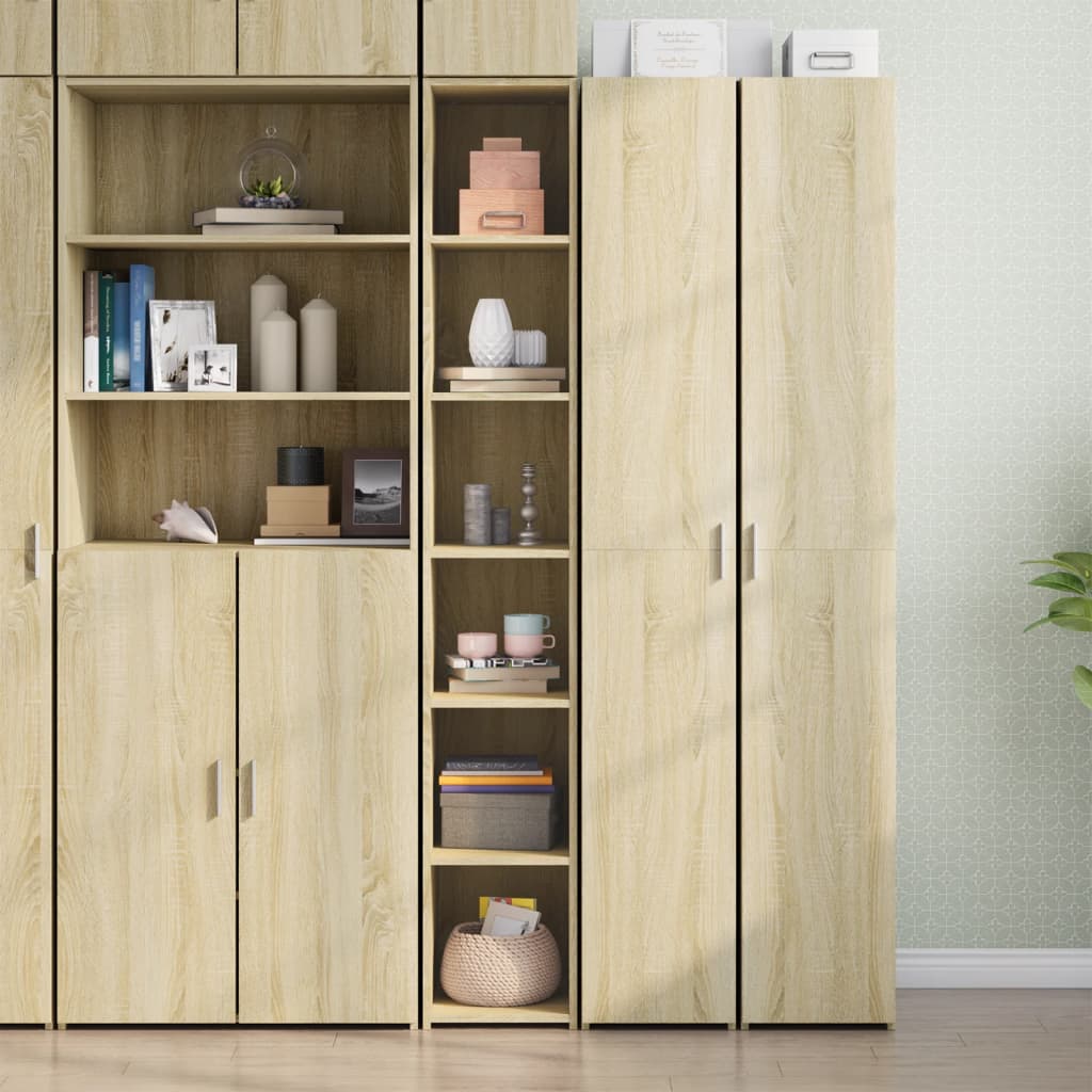 Buffet haut chêne sonoma 30x41x185 cm bois d'ingénierie - XIOS