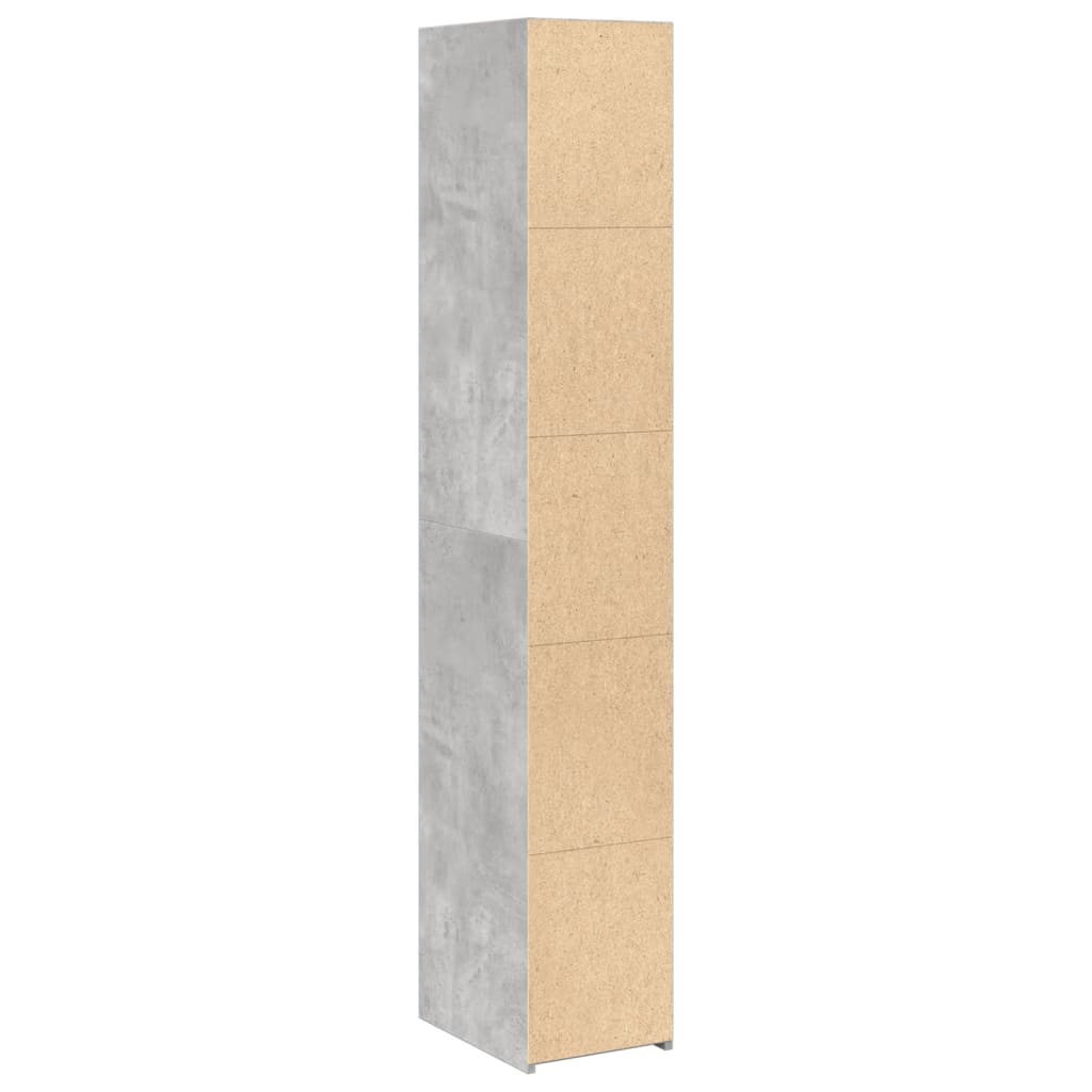 Buffet haut gris béton 30x41x185 cm bois d'ingénierie - XIOS