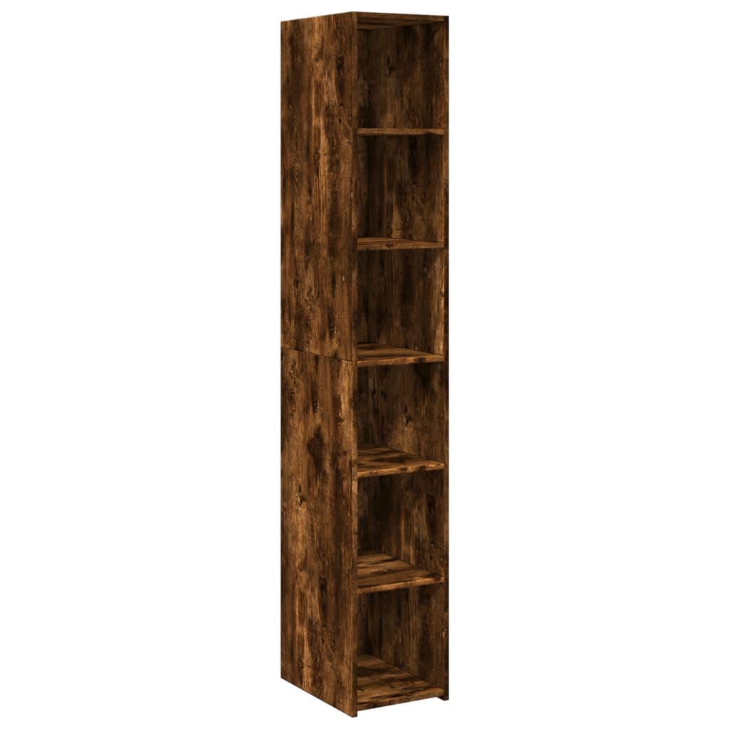 Buffet haut chêne fumé 30x41x185 cm bois d'ingénierie - XIOS
