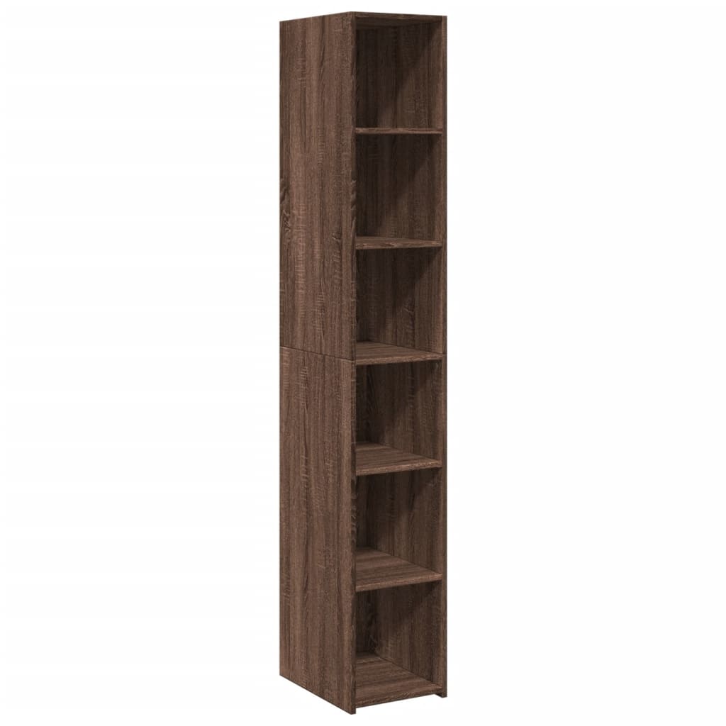 Buffet haut chêne marron 30x41x185 cm bois d'ingénierie - XIOS