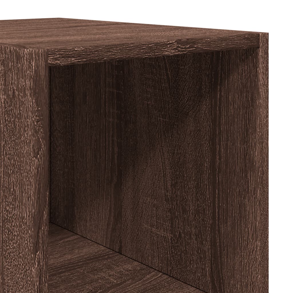 Buffet haut chêne marron 30x41x185 cm bois d'ingénierie - XIOS