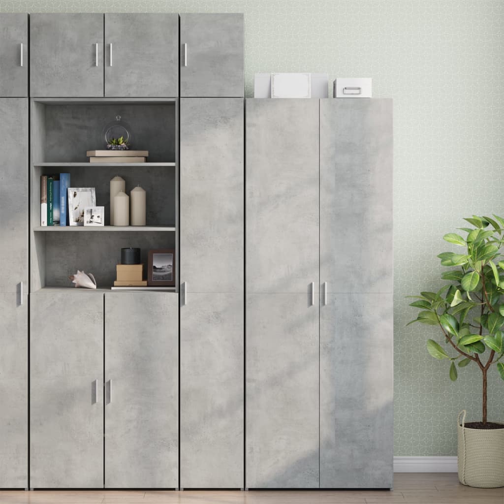 Armoire de rangement mince gris béton 30x42,5x225 cm - XIOS
