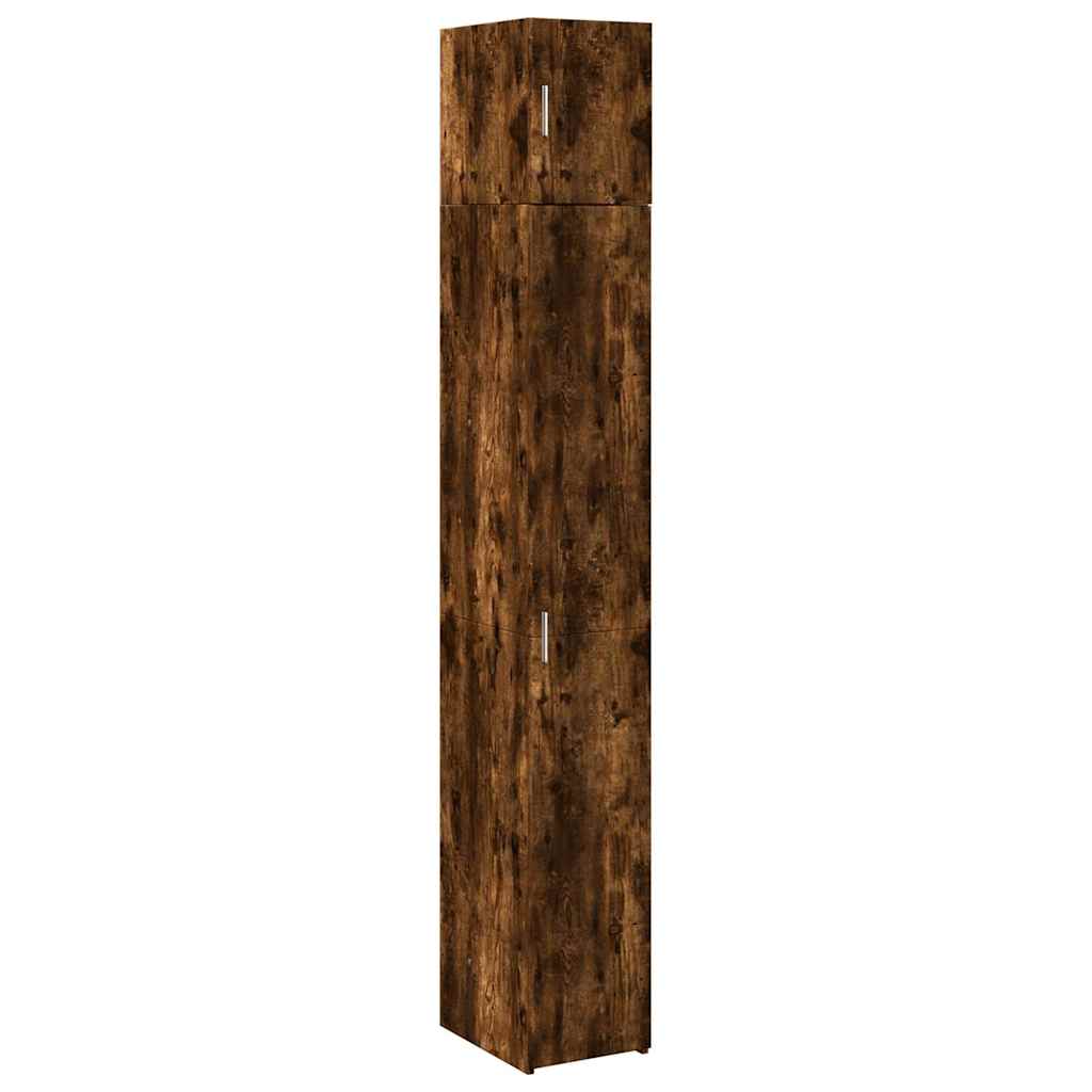 Armoire de rangement mince chêne fumé 30x42,5x225 cm - XIOS