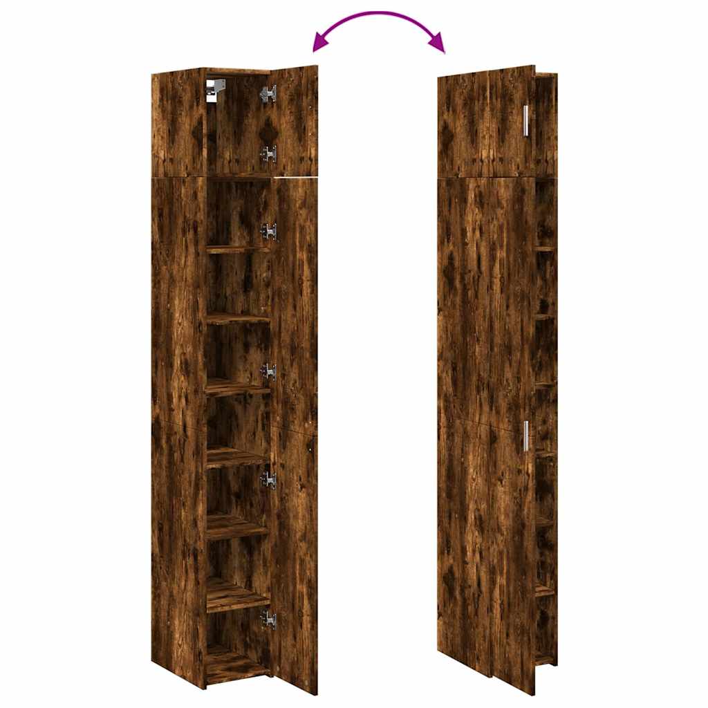 Armoire de rangement mince chêne fumé 30x42,5x225 cm - XIOS