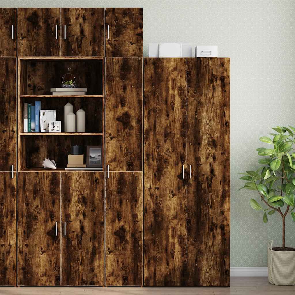 Armoire de rangement mince chêne fumé 30x42,5x225 cm - XIOS