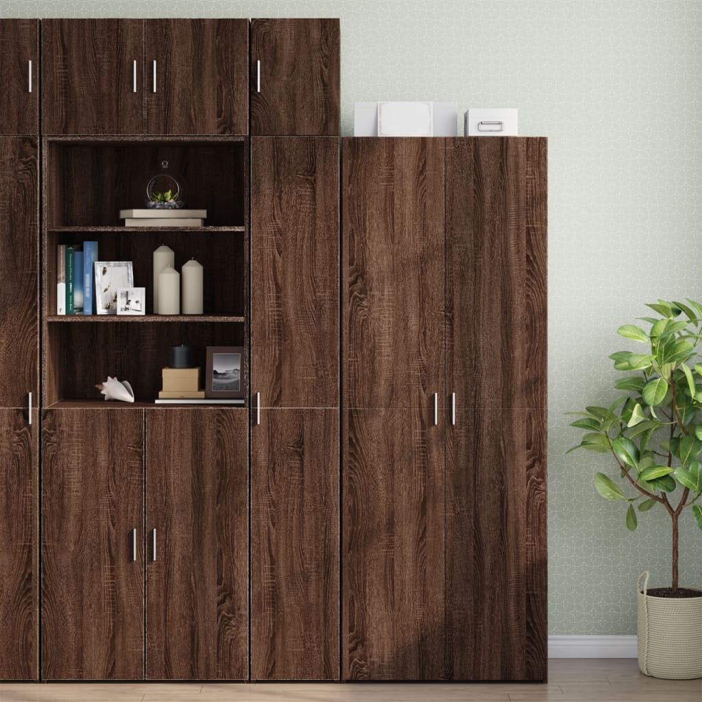 Armoire de rangement mince chêne marron 30x42,5x225 cm - XIOS