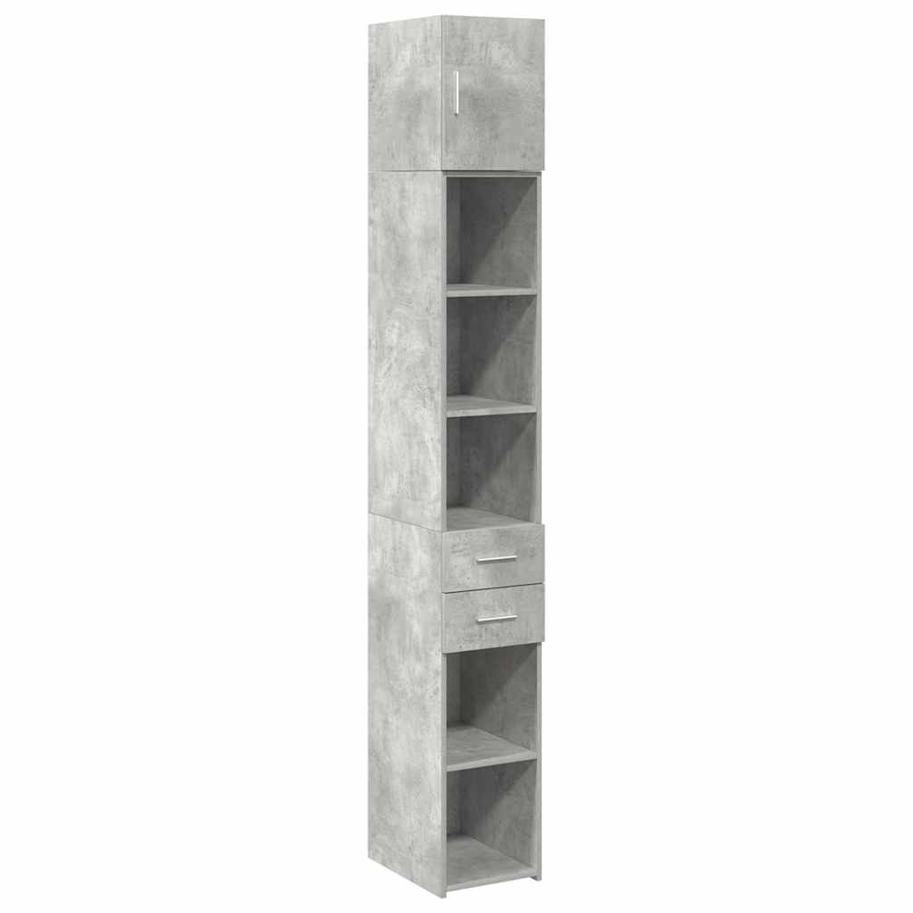 Armoire de rangement mince gris béton 30x42,5x225 cm - XIOS