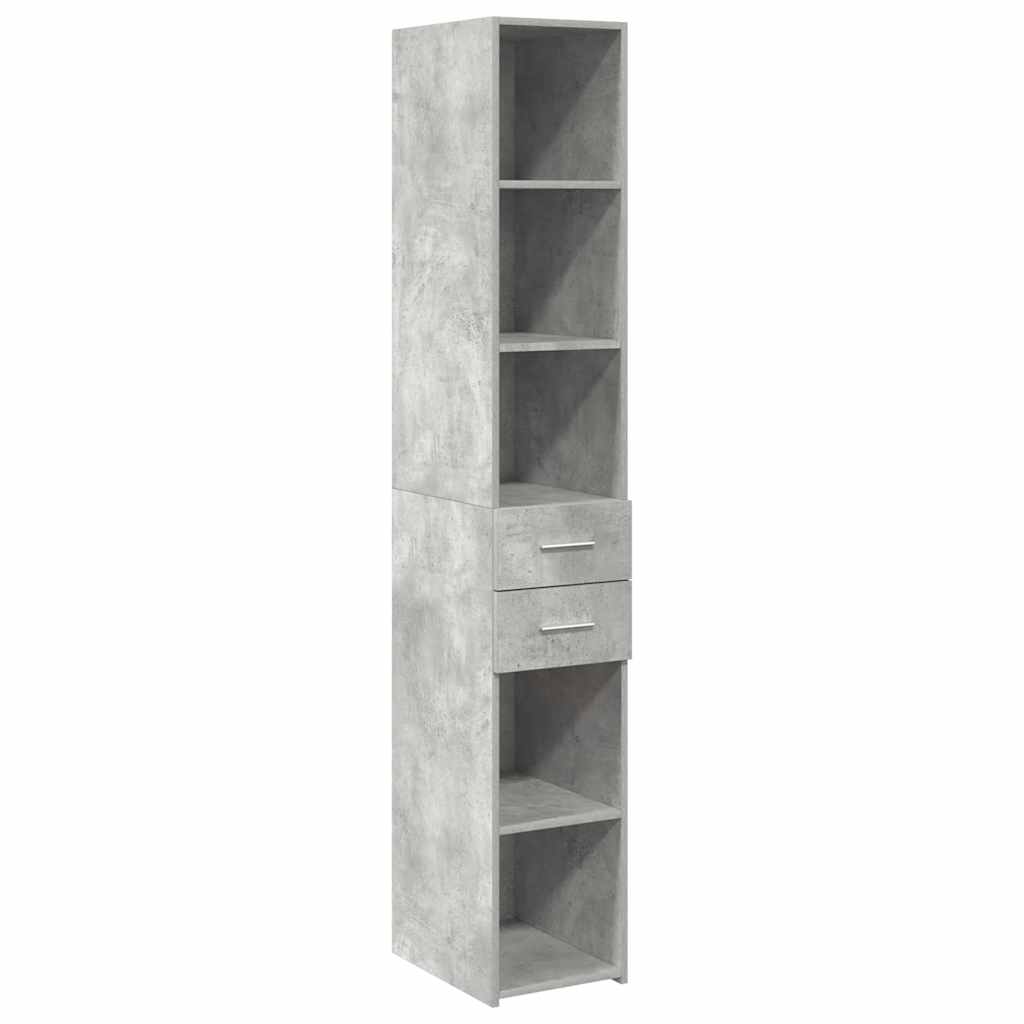 Armoire de rangement mince gris béton 30x42,5x225 cm - XIOS