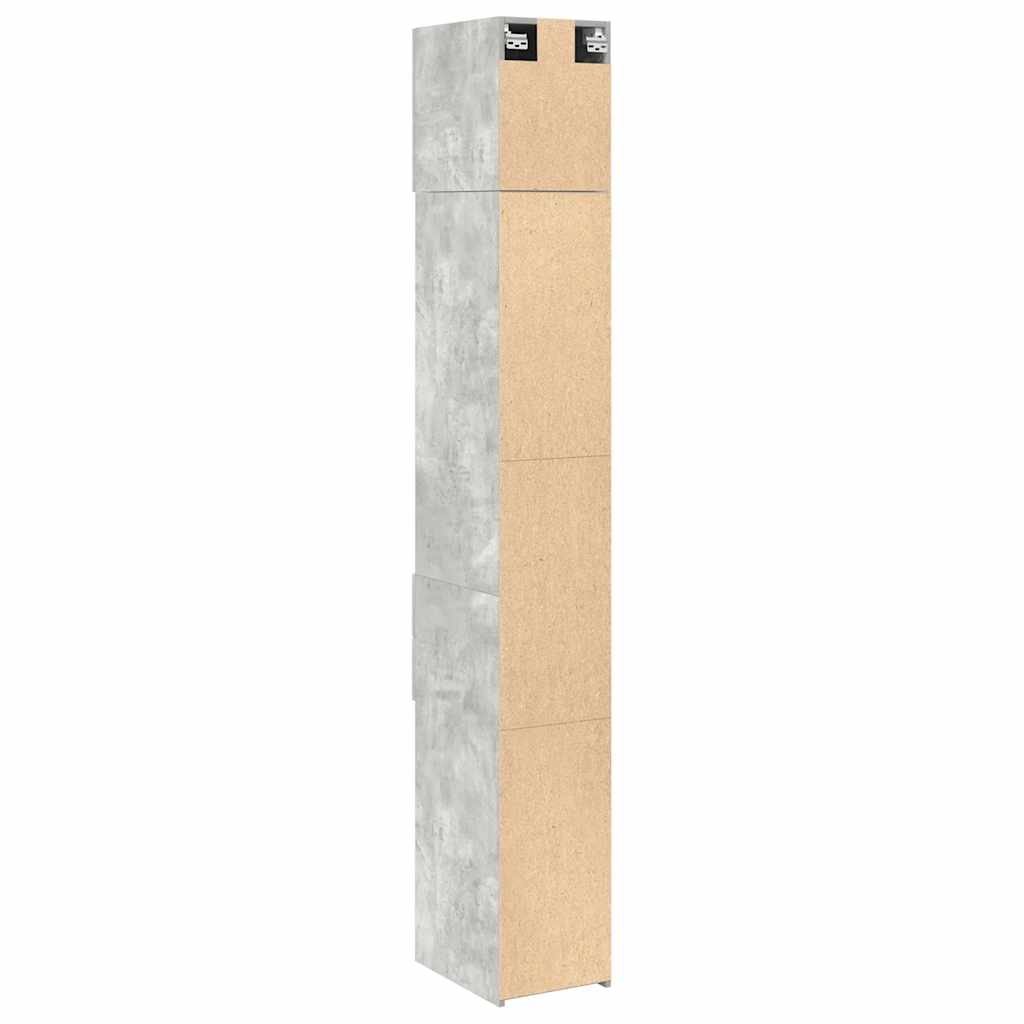 Armoire de rangement mince gris béton 30x42,5x225 cm - XIOS