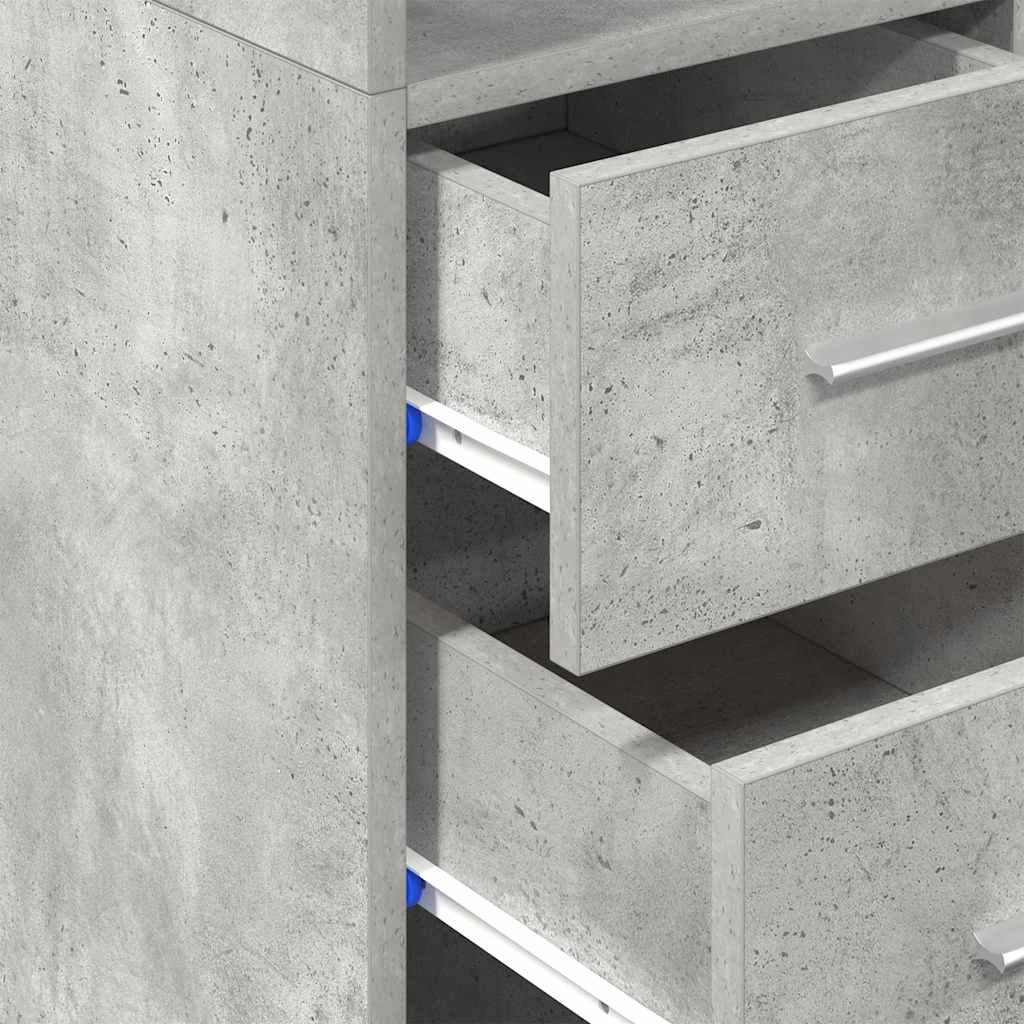 Armoire de rangement mince gris béton 30x42,5x225 cm - XIOS