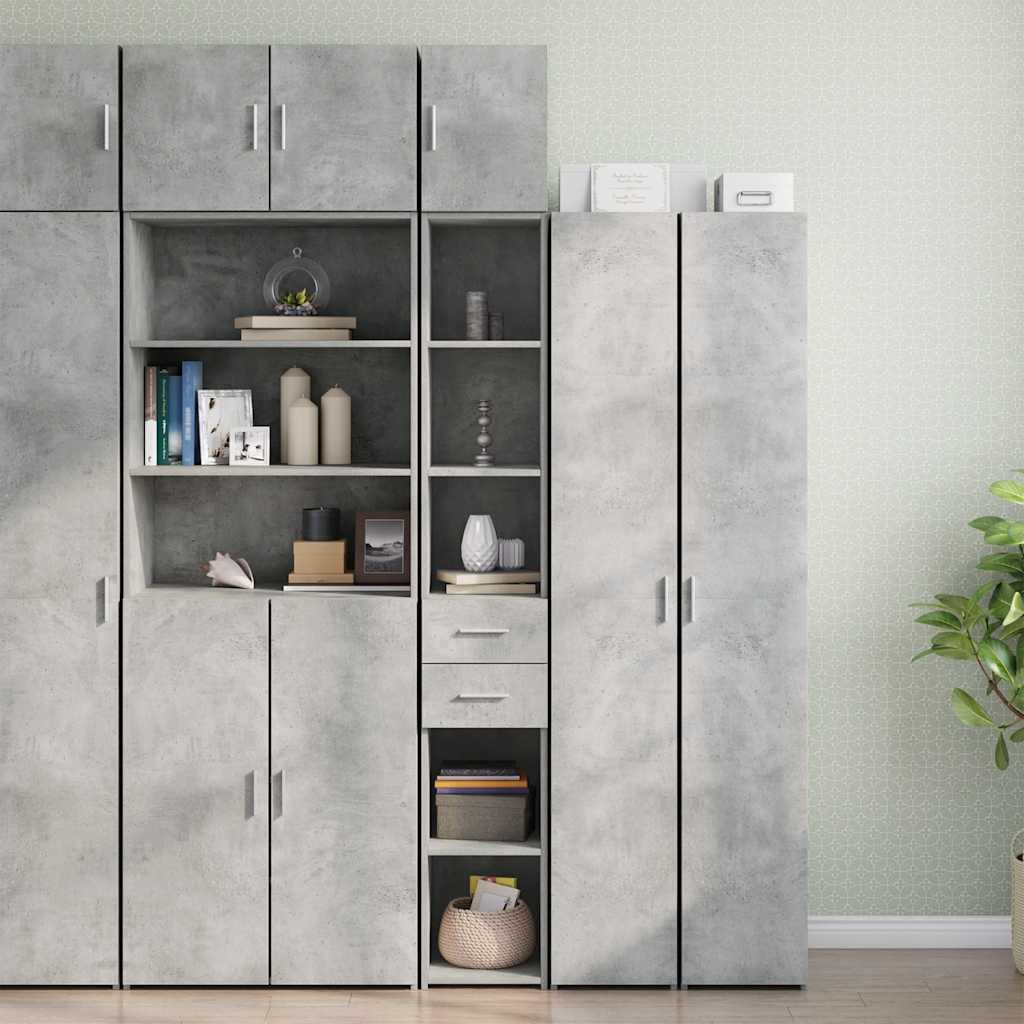 Armoire de rangement mince gris béton 30x42,5x225 cm - XIOS