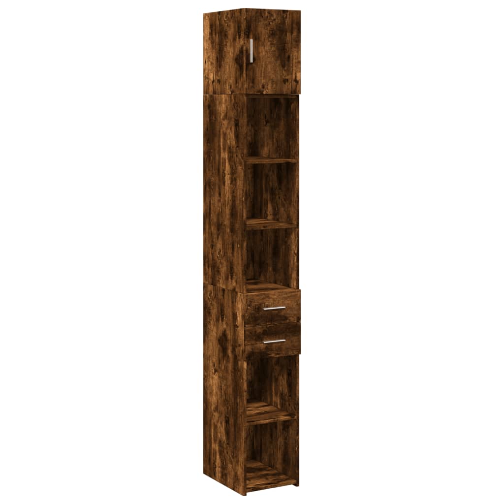 Armoire de rangement mince chêne fumé 30x42,5x225 cm - XIOS