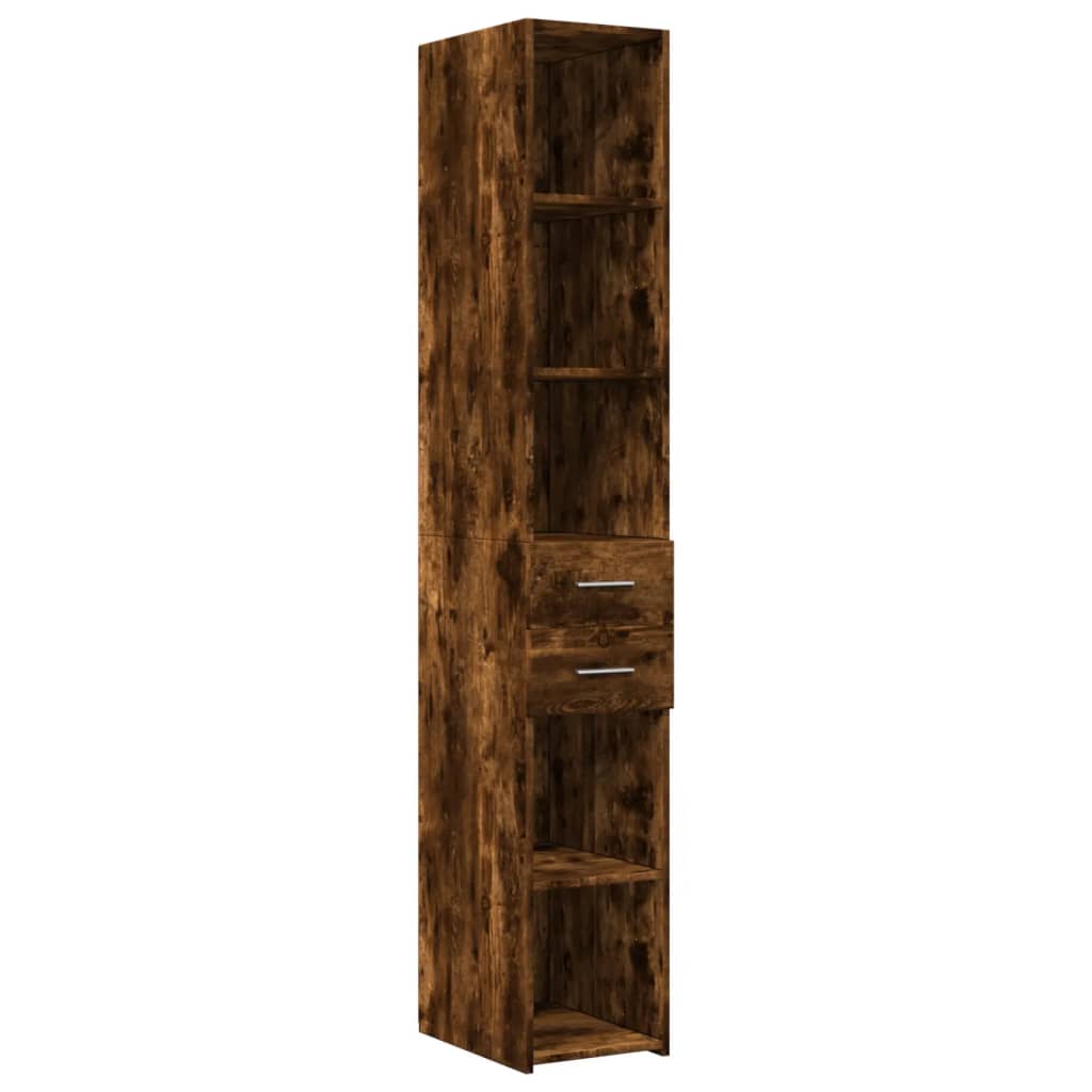 Armoire de rangement mince chêne fumé 30x42,5x225 cm - XIOS