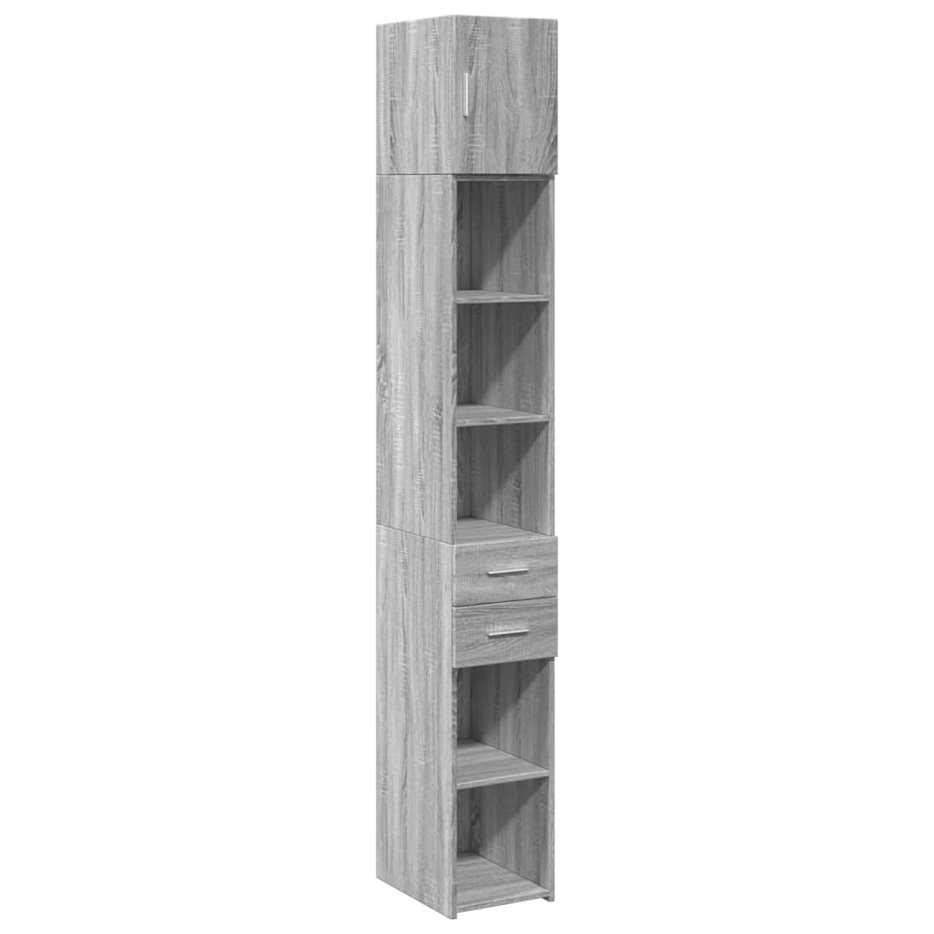 Armoire de rangement mince sonoma gris 30x42,5x225 cm - XIOS