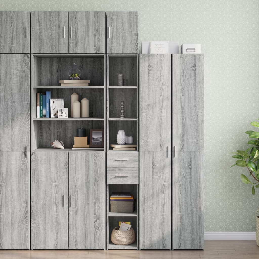 Armoire de rangement mince sonoma gris 30x42,5x225 cm - XIOS