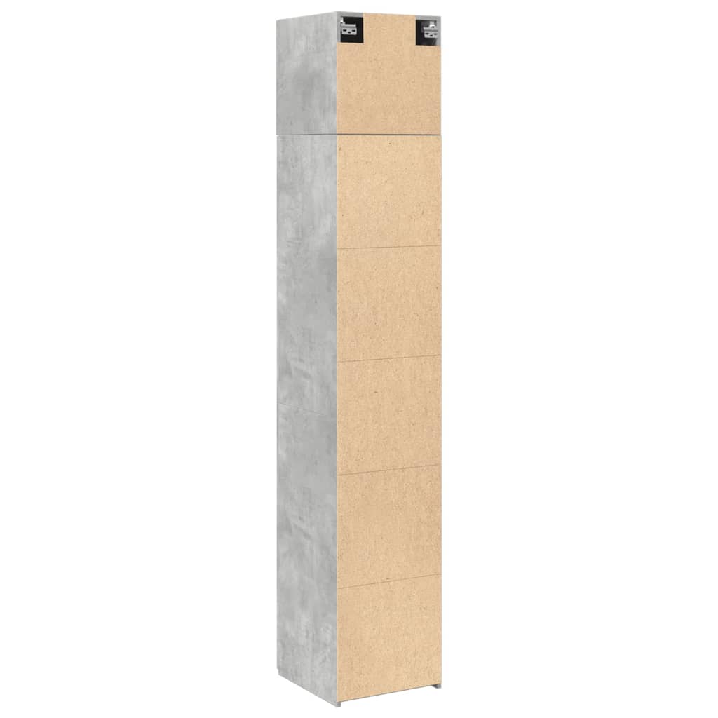 Armoire de rangement mince gris béton 40x42,5x225 cm - XIOS