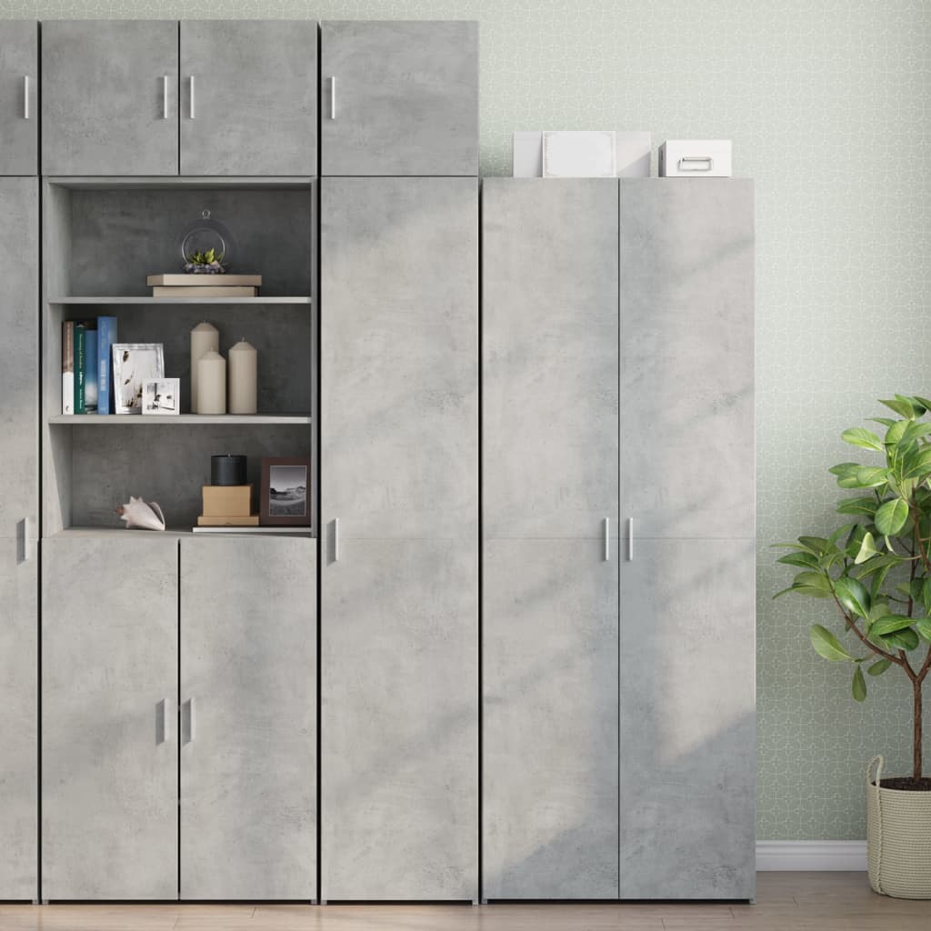 Armoire de rangement mince gris béton 40x42,5x225 cm - XIOS