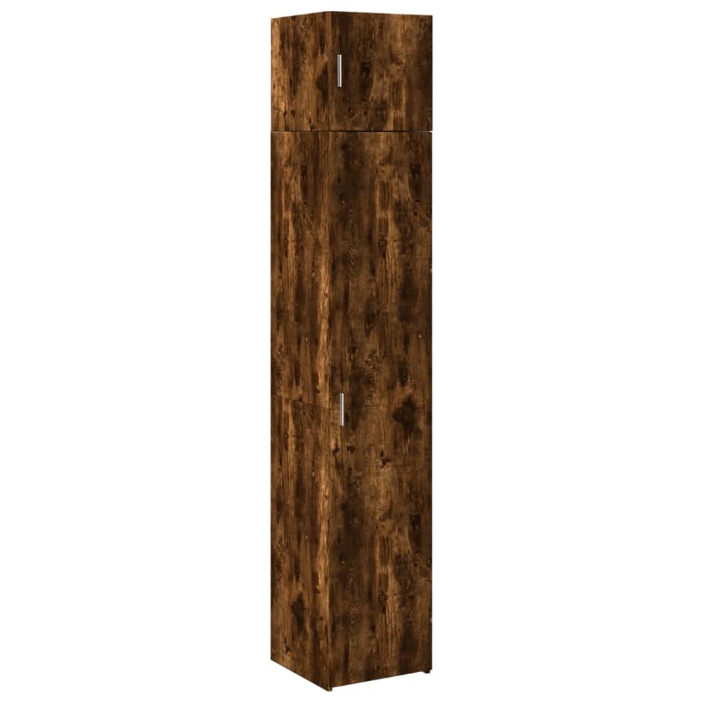 Armoire de rangement mince chêne fumé 40x42,5x225 cm