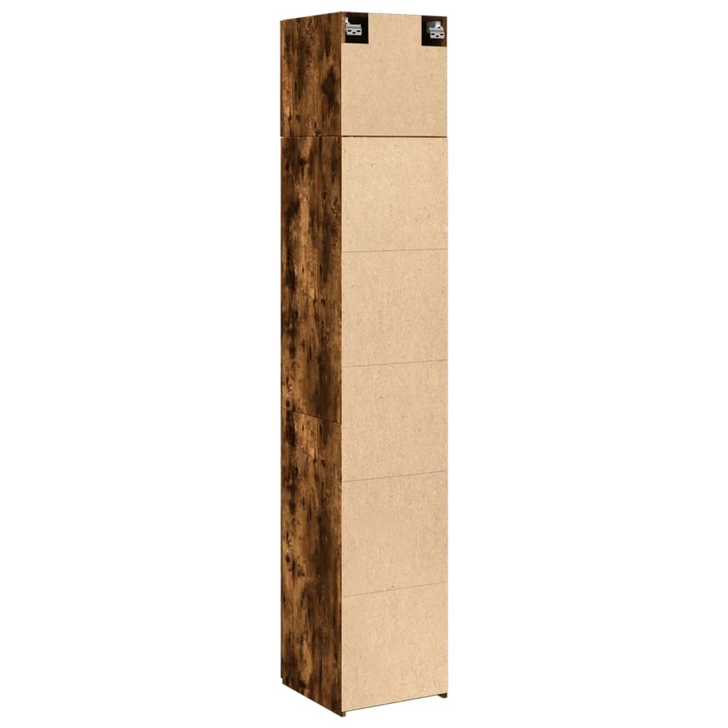 Armoire de rangement mince chêne fumé 40x42,5x225 cm