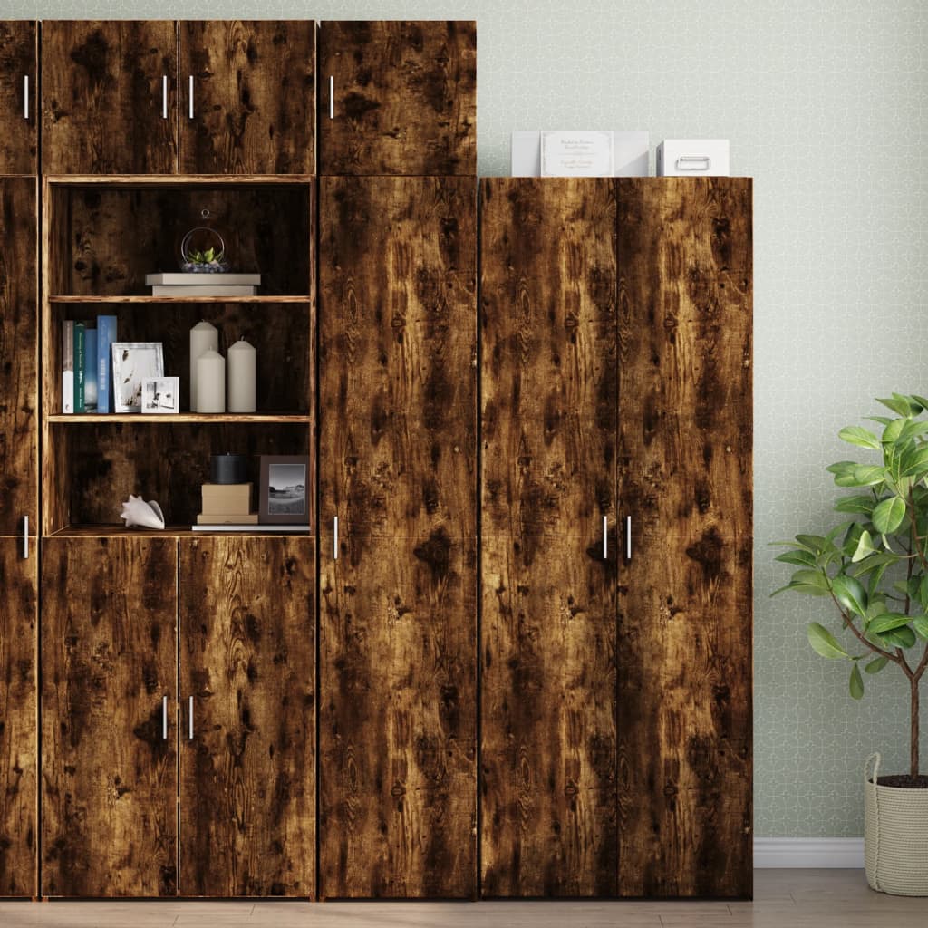 Armoire de rangement mince chêne fumé 40x42,5x225 cm - XIOS