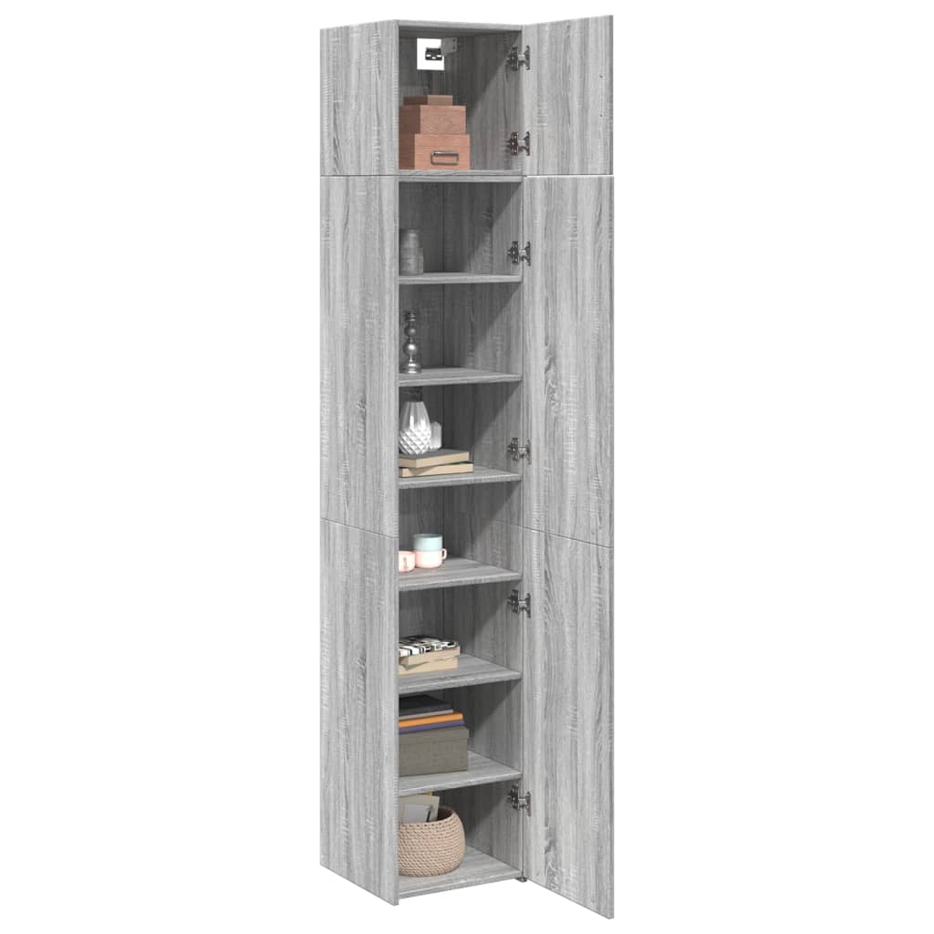 Armoire de rangement mince sonoma gris 40x42,5x225 cm - XIOS