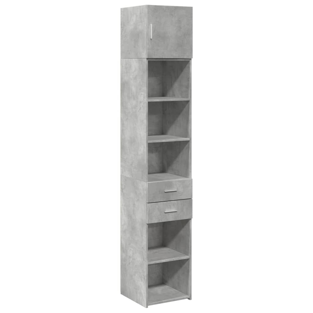 Armoire de rangement mince gris béton 40x42,5x225 cm - XIOS
