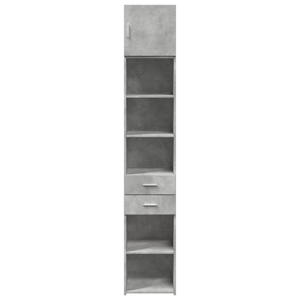 Armoire de rangement mince gris béton 40x42,5x225 cm - XIOS