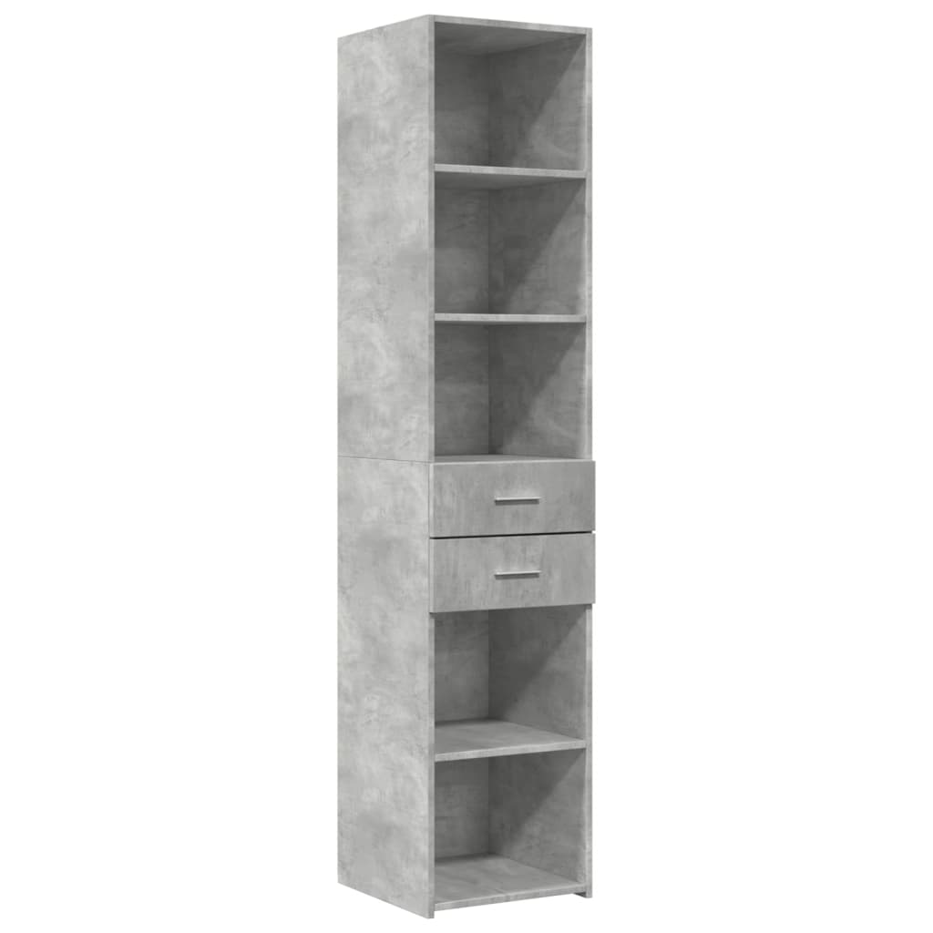 Armoire de rangement mince gris béton 40x42,5x225 cm - XIOS