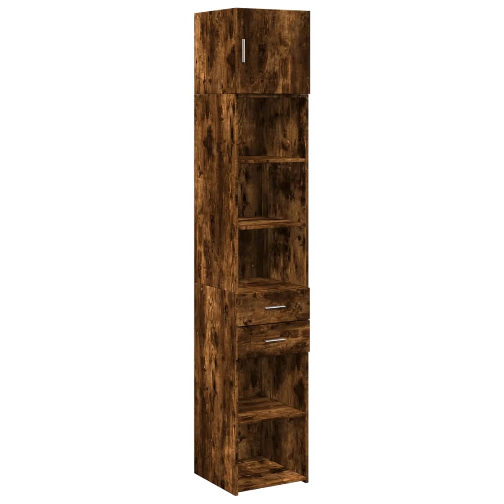 Armoire de rangement mince chêne fumé 40x42,5x225 cm - XIOS