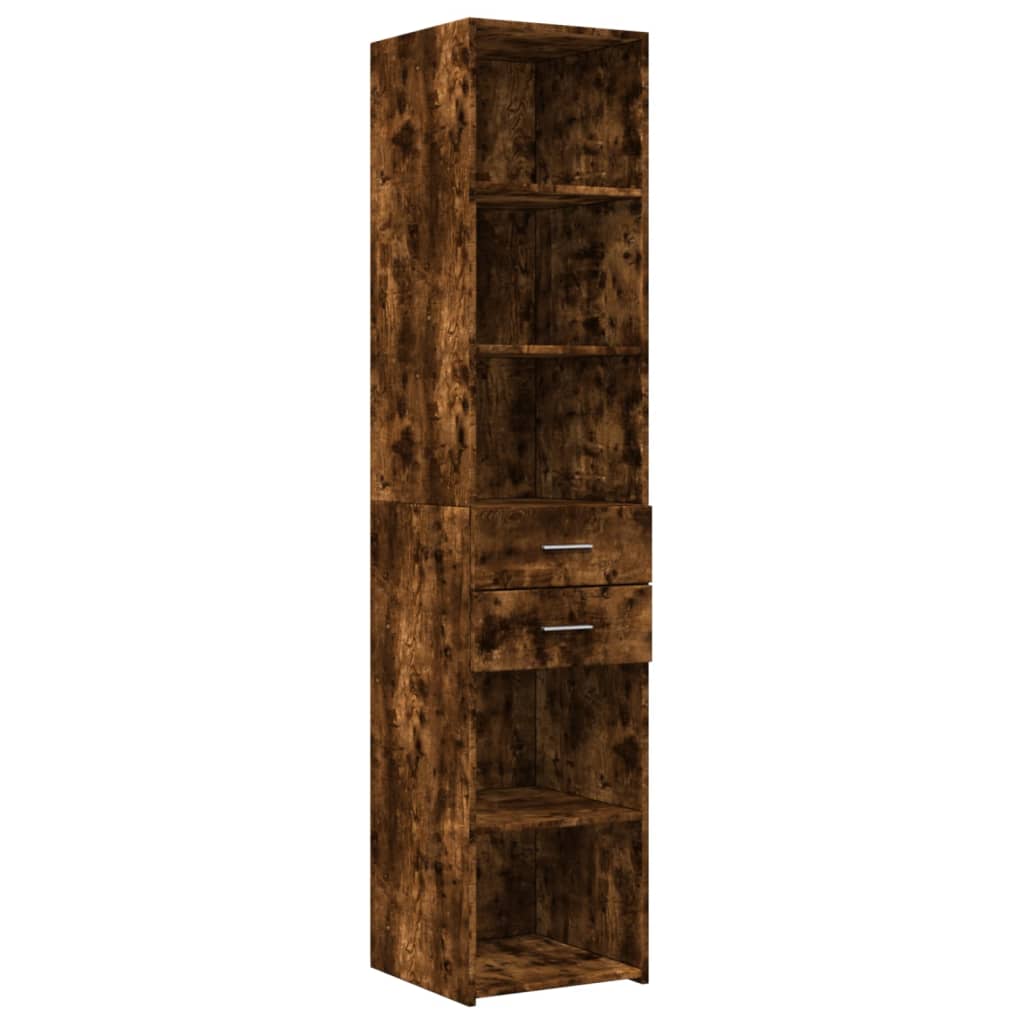 Armoire de rangement mince chêne fumé 40x42,5x225 cm - XIOS