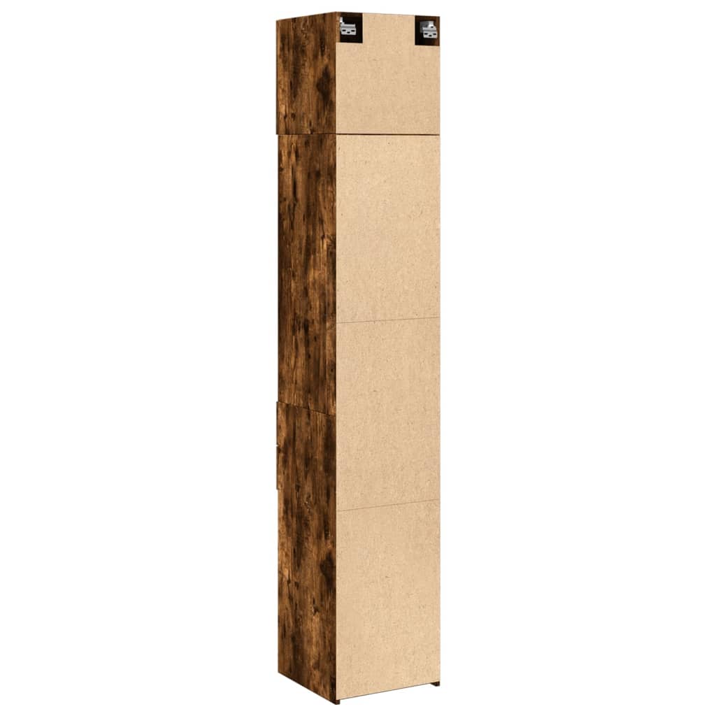 Armoire de rangement mince chêne fumé 40x42,5x225 cm - XIOS