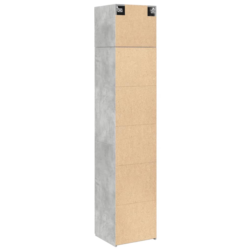 Armoire de rangement mince gris béton 45x42,5x225 cm - XIOS