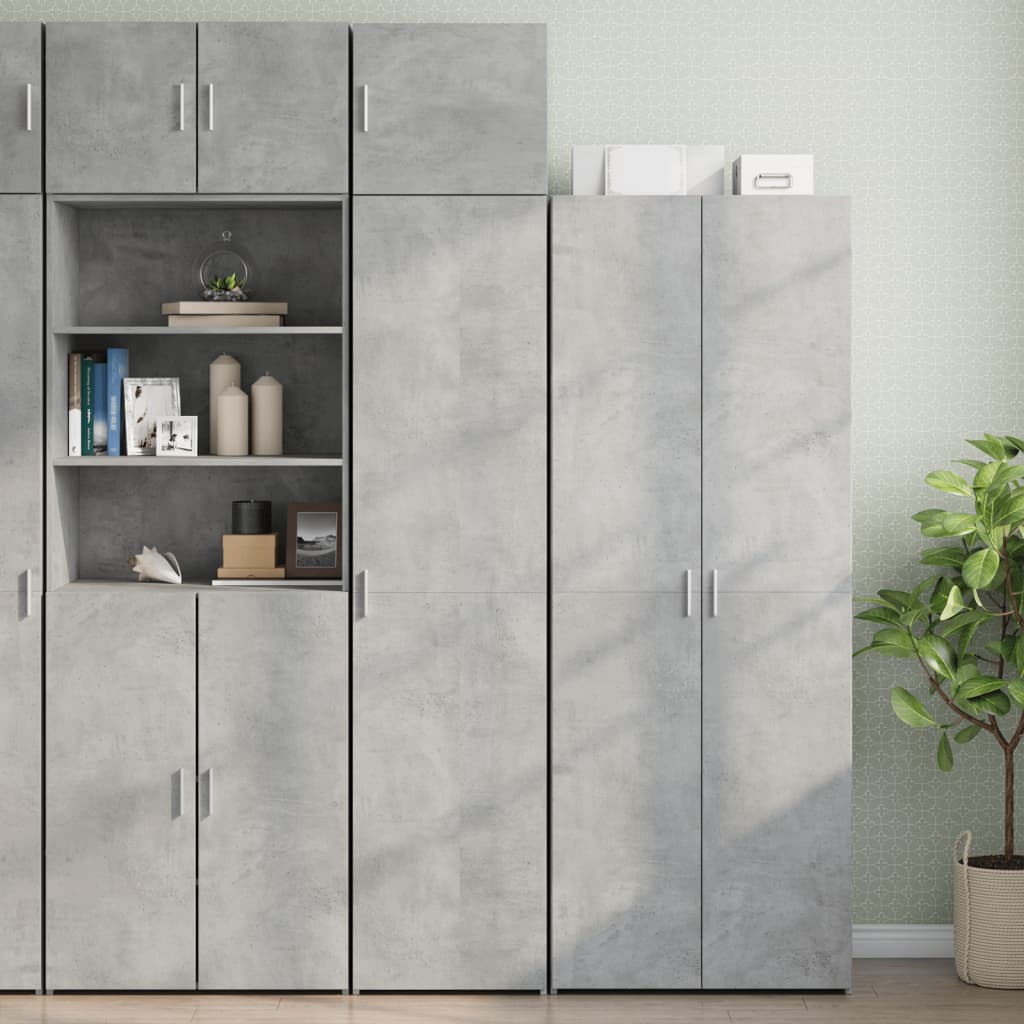 Armoire de rangement mince gris béton 45x42,5x225 cm - XIOS