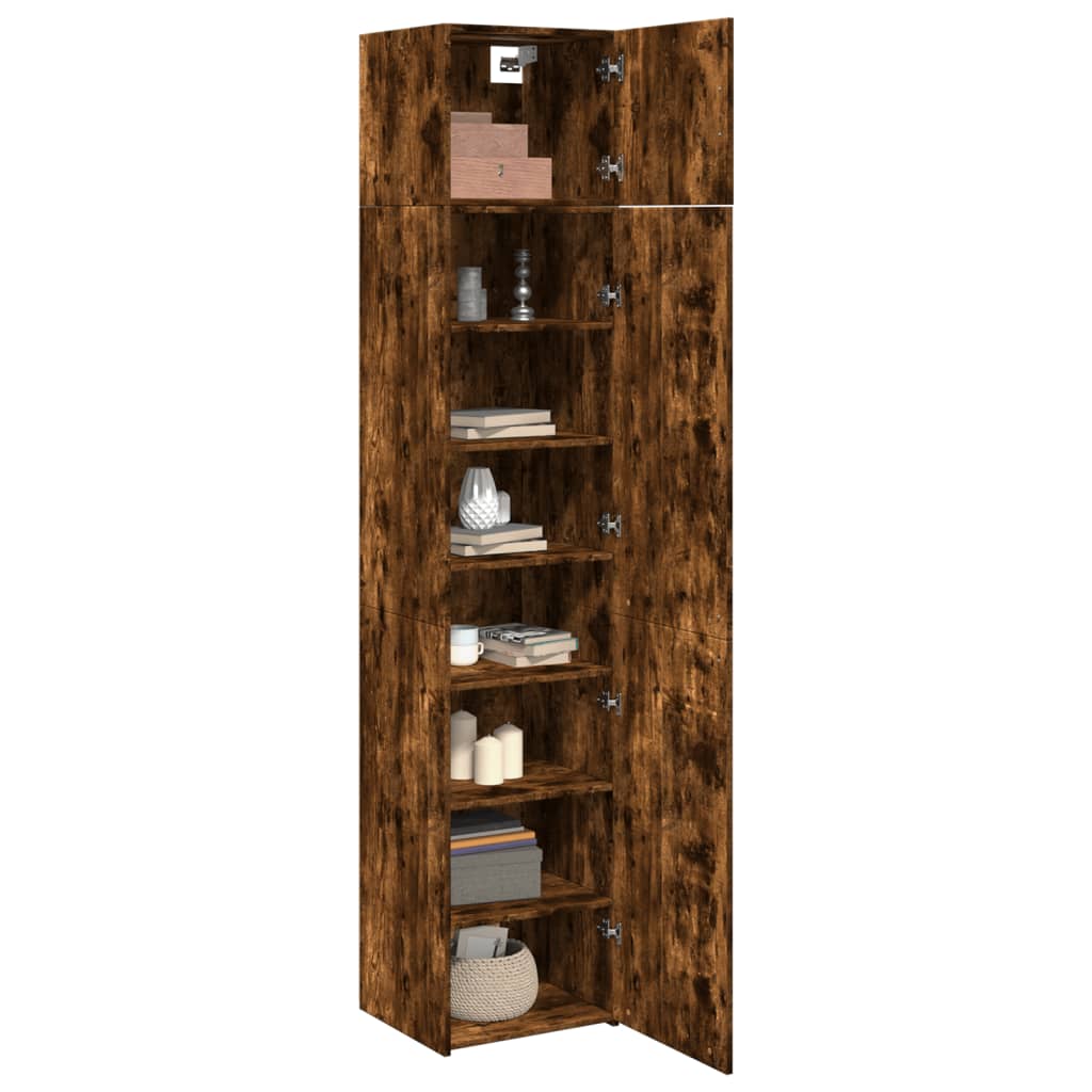 Armoire de rangement mince chêne fumé 45x42,5x225 cm - XIOS