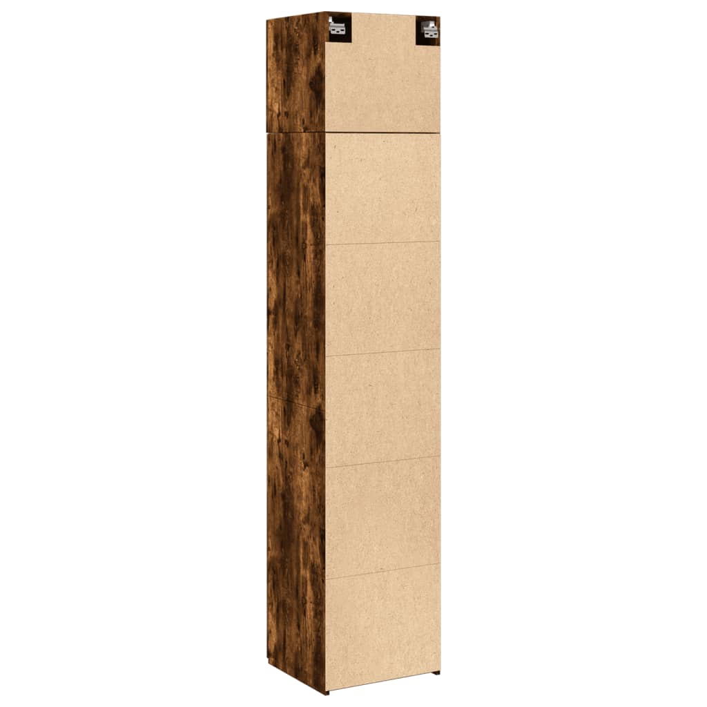 Armoire de rangement mince chêne fumé 45x42,5x225 cm - XIOS