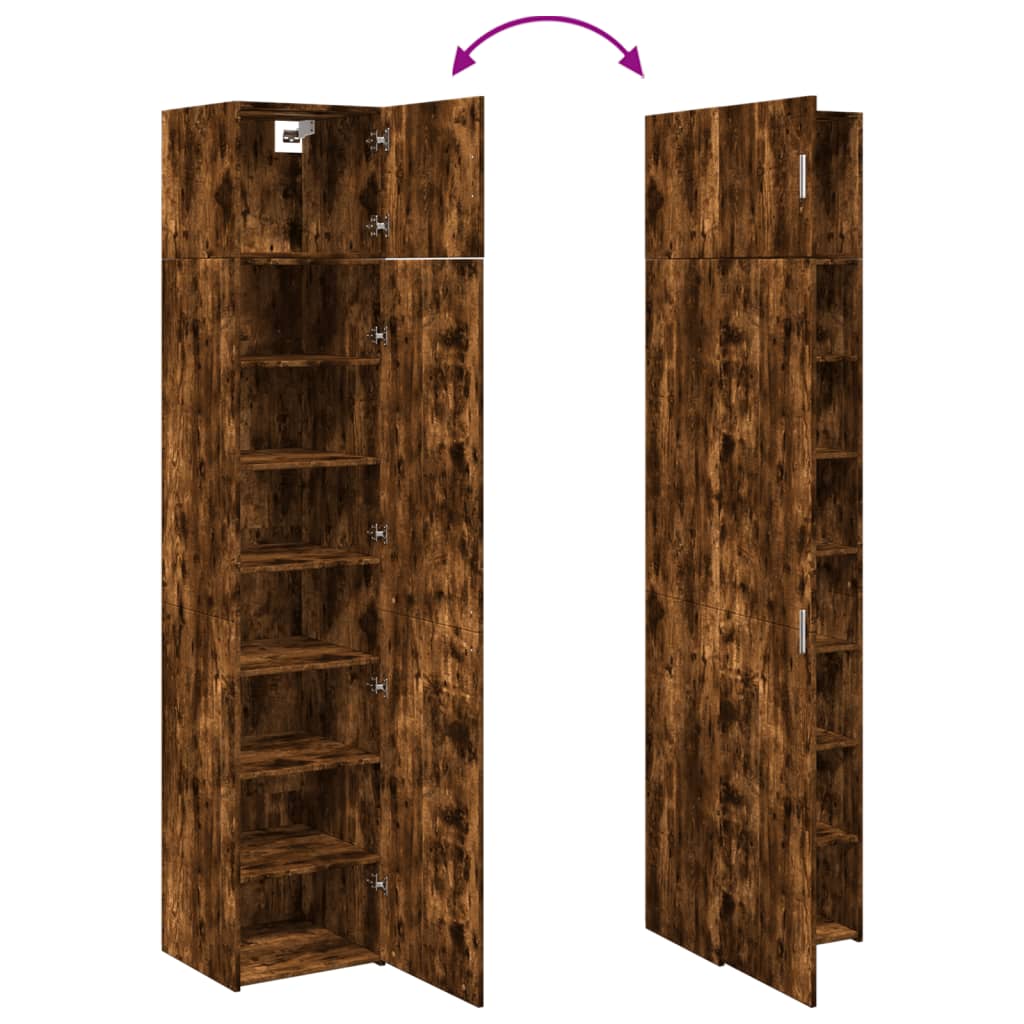 Armoire de rangement mince chêne fumé 45x42,5x225 cm - XIOS