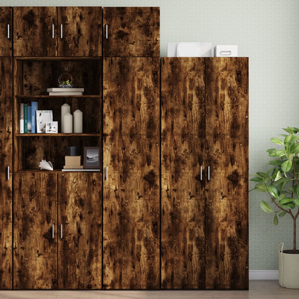 Armoire de rangement mince chêne fumé 45x42,5x225 cm - XIOS