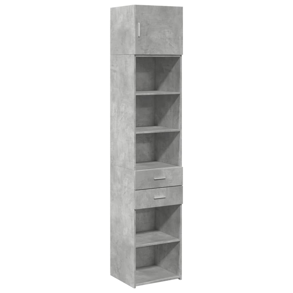 Armoire de rangement mince gris béton 45x42,5x225 cm - XIOS