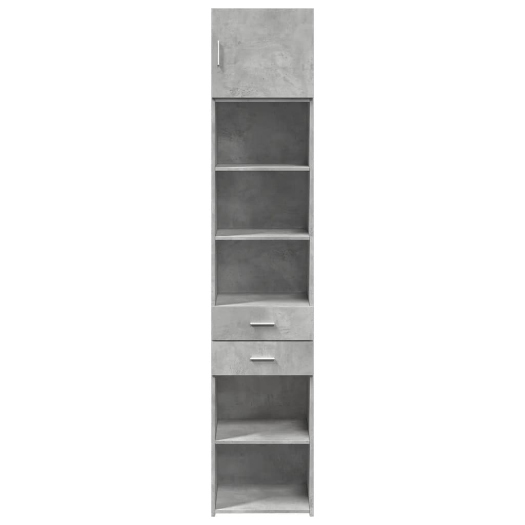 Armoire de rangement mince gris béton 45x42,5x225 cm - XIOS