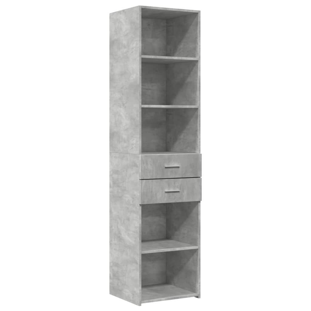 Armoire de rangement mince gris béton 45x42,5x225 cm - XIOS