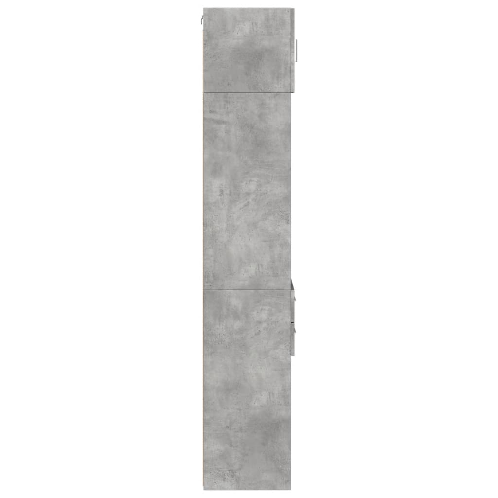 Armoire de rangement mince gris béton 45x42,5x225 cm - XIOS