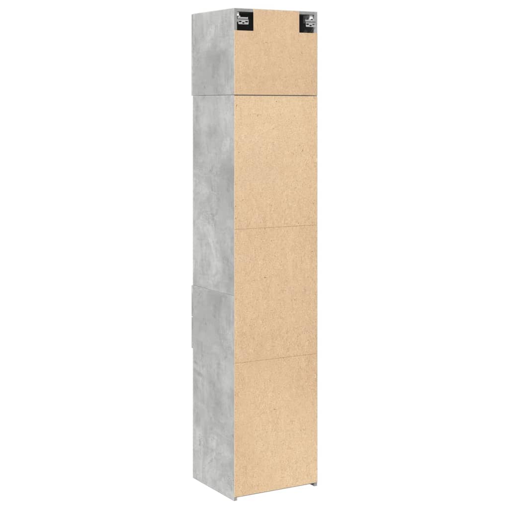 Armoire de rangement mince gris béton 45x42,5x225 cm - XIOS