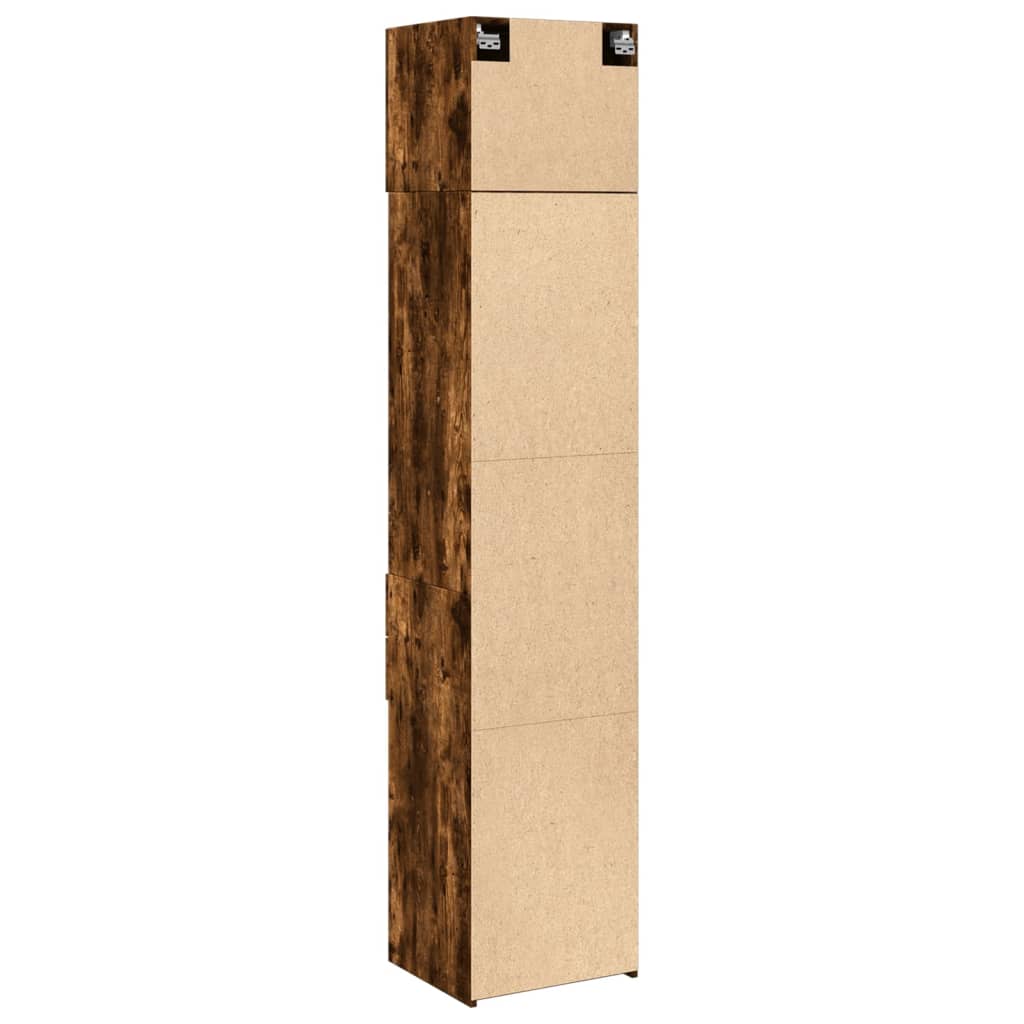 Armoire de rangement mince chêne fumé 45x42,5x225 cm - XIOS